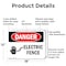 Signmission Electric Fence Danger Sign, Aluminum, 18in W x 12in L, 2PK OS-2PACK-DS-A-1218-L-1191 - alternate 8